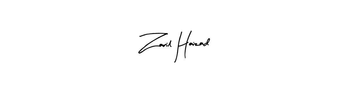 Similarly Arty Signature is the best handwritten signature design. Signature creator online .You can use it as an online autograph creator for name Zaril Haizad. Zaril Haizad signature style 8 images and pictures png