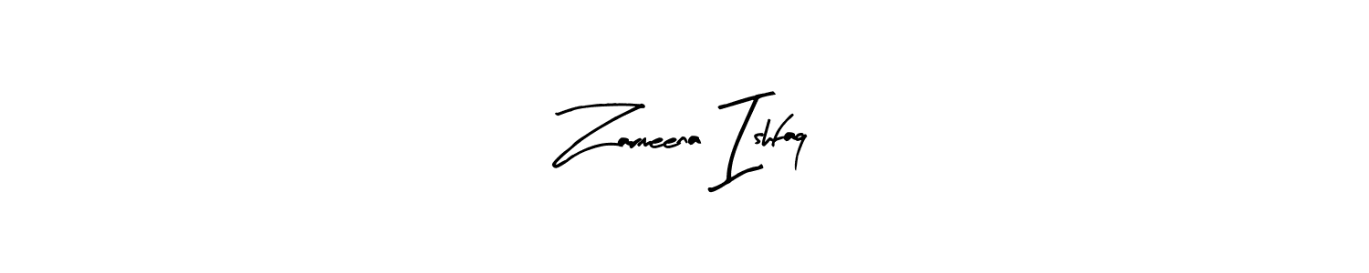 Make a beautiful signature design for name Zarmeena Ishfaq. Use this online signature maker to create a handwritten signature for free. Zarmeena Ishfaq signature style 8 images and pictures png