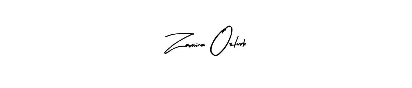 Arty Signature is a professional signature style that is perfect for those who want to add a touch of class to their signature. It is also a great choice for those who want to make their signature more unique. Get Zarmina Ozturk name to fancy signature for free. Zarmina Ozturk signature style 8 images and pictures png