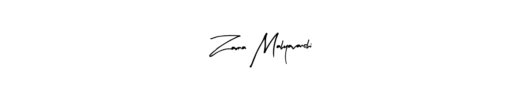 Arty Signature is a professional signature style that is perfect for those who want to add a touch of class to their signature. It is also a great choice for those who want to make their signature more unique. Get Zarna Mahyavanshi name to fancy signature for free. Zarna Mahyavanshi signature style 8 images and pictures png