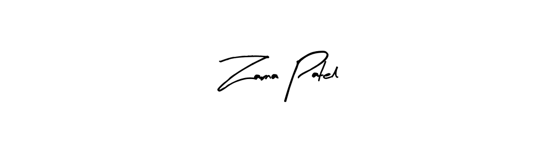 Make a beautiful signature design for name Zarna Patel. With this signature (Arty Signature) style, you can create a handwritten signature for free. Zarna Patel signature style 8 images and pictures png