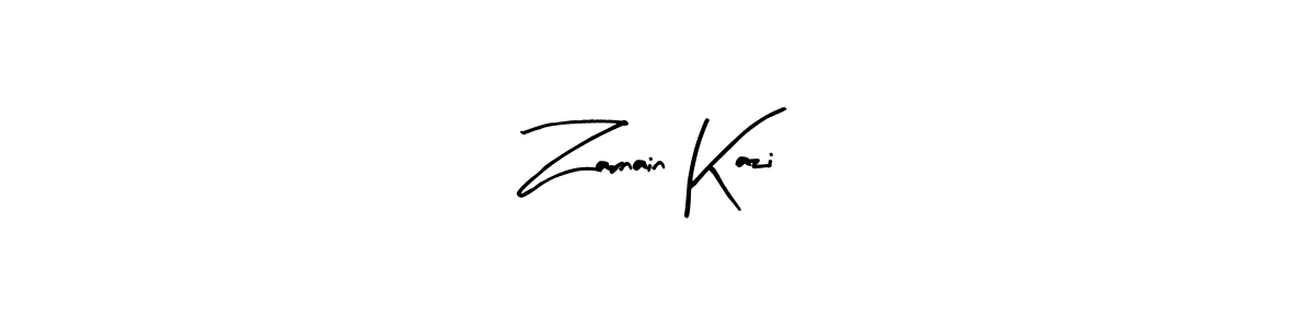 Make a beautiful signature design for name Zarnain Kazi. With this signature (Arty Signature) style, you can create a handwritten signature for free. Zarnain Kazi signature style 8 images and pictures png