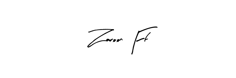 Arty Signature is a professional signature style that is perfect for those who want to add a touch of class to their signature. It is also a great choice for those who want to make their signature more unique. Get Zaroon Ff name to fancy signature for free. Zaroon Ff signature style 8 images and pictures png