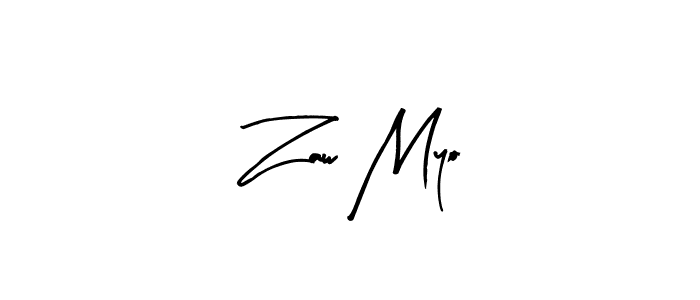 Similarly Arty Signature is the best handwritten signature design. Signature creator online .You can use it as an online autograph creator for name Zaw Myo. Zaw Myo signature style 8 images and pictures png