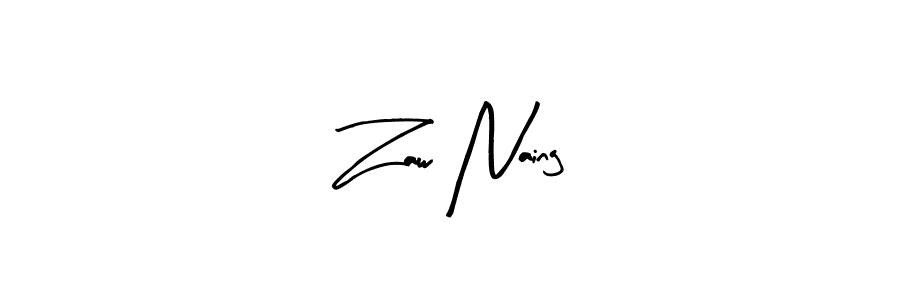 You should practise on your own different ways (Arty Signature) to write your name (Zaw Naing) in signature. don't let someone else do it for you. Zaw Naing signature style 8 images and pictures png