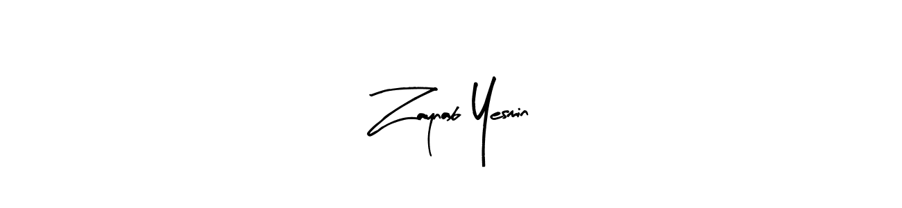 Make a beautiful signature design for name Zaynab Yesmin. Use this online signature maker to create a handwritten signature for free. Zaynab Yesmin signature style 8 images and pictures png