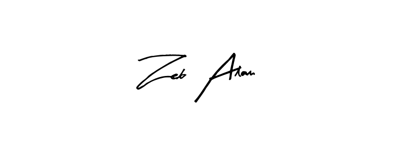 Create a beautiful signature design for name Zeb Alam. With this signature (Arty Signature) fonts, you can make a handwritten signature for free. Zeb Alam signature style 8 images and pictures png