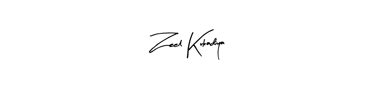 How to make Zeel Kukadiya name signature. Use Arty Signature style for creating short signs online. This is the latest handwritten sign. Zeel Kukadiya signature style 8 images and pictures png