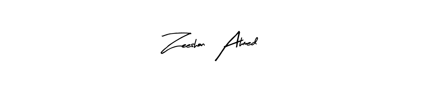 Create a beautiful signature design for name Zeeshan  Ahmed. With this signature (Arty Signature) fonts, you can make a handwritten signature for free. Zeeshan  Ahmed signature style 8 images and pictures png