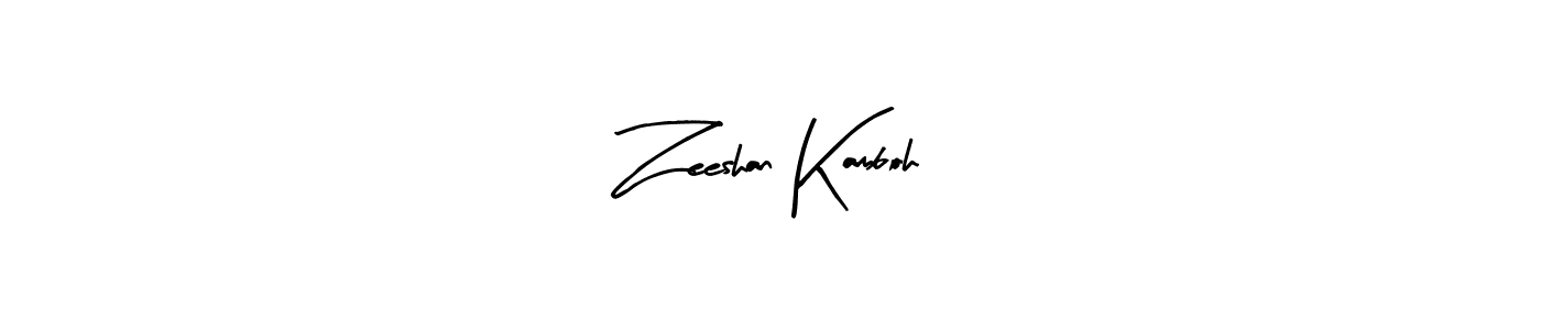 Create a beautiful signature design for name Zeeshan Kamboh. With this signature (Arty Signature) fonts, you can make a handwritten signature for free. Zeeshan Kamboh signature style 8 images and pictures png