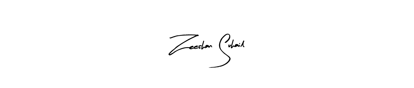 Arty Signature is a professional signature style that is perfect for those who want to add a touch of class to their signature. It is also a great choice for those who want to make their signature more unique. Get Zeeshan Suhail name to fancy signature for free. Zeeshan Suhail signature style 8 images and pictures png