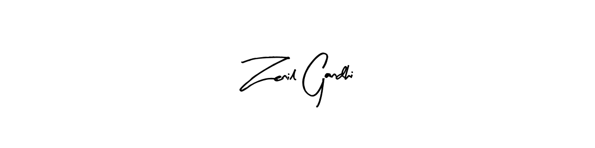 How to make Zenil Gandhi signature? Arty Signature is a professional autograph style. Create handwritten signature for Zenil Gandhi name. Zenil Gandhi signature style 8 images and pictures png