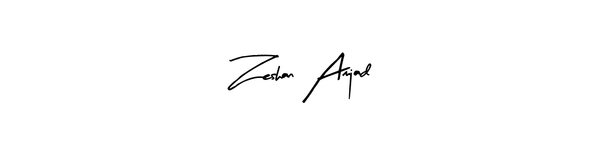 Design your own signature with our free online signature maker. With this signature software, you can create a handwritten (Arty Signature) signature for name Zeshan Amjad. Zeshan Amjad signature style 8 images and pictures png