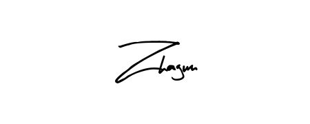 Looking for an artistic signature for Zhagum? The Arty Signature calligraphy style gives a sophisticated flow suitable for business cards and emails. Zhagum signature style 8 images and pictures png