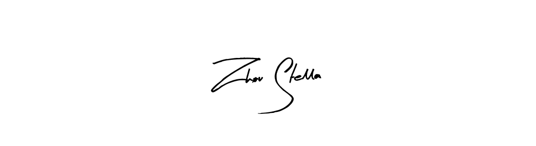 How to make Zhou Stella name signature. Use Arty Signature style for creating short signs online. This is the latest handwritten sign. Zhou Stella signature style 8 images and pictures png