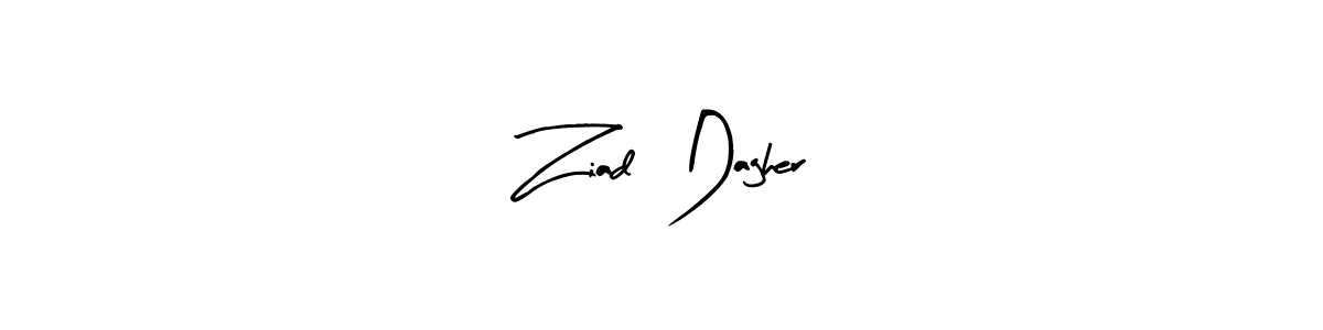 if you are searching for the best signature style for your name Ziad  Dagher. so please give up your signature search. here we have designed multiple signature styles  using Arty Signature. Ziad  Dagher signature style 8 images and pictures png