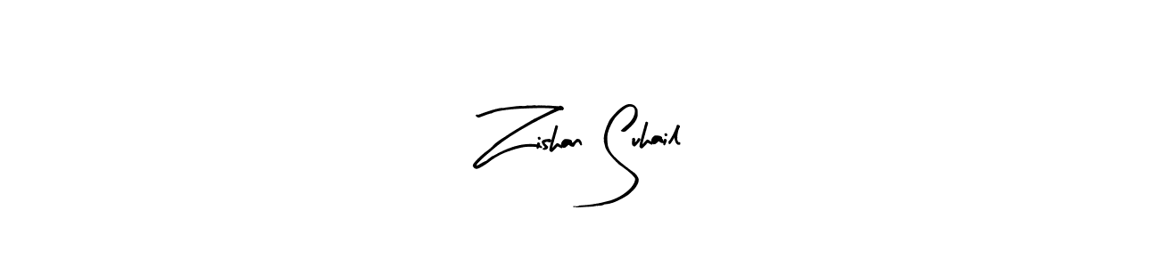 How to make Zishan Suhail name signature. Use Arty Signature style for creating short signs online. This is the latest handwritten sign. Zishan Suhail signature style 8 images and pictures png