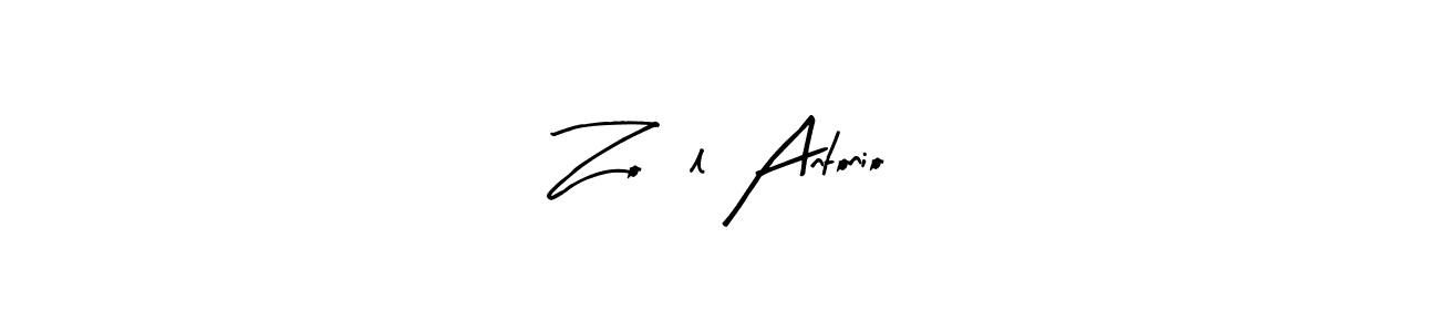 How to make Zoél Antonio name signature. Use Arty Signature style for creating short signs online. This is the latest handwritten sign. Zoél Antonio signature style 8 images and pictures png