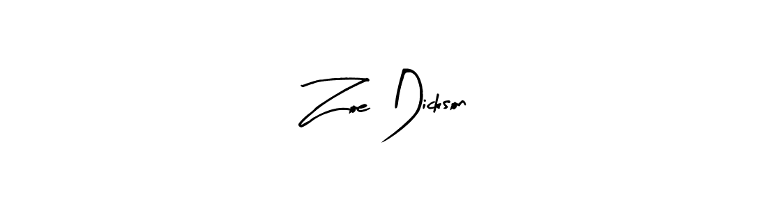 Arty Signature is a professional signature style that is perfect for those who want to add a touch of class to their signature. It is also a great choice for those who want to make their signature more unique. Get Zoe Dickson name to fancy signature for free. Zoe Dickson signature style 8 images and pictures png