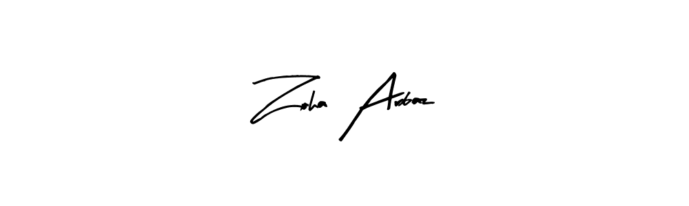How to make Zoha Arbaz name signature. Use Arty Signature style for creating short signs online. This is the latest handwritten sign. Zoha Arbaz signature style 8 images and pictures png