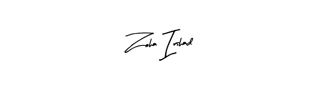 Similarly Arty Signature is the best handwritten signature design. Signature creator online .You can use it as an online autograph creator for name Zoha Irshad. Zoha Irshad signature style 8 images and pictures png
