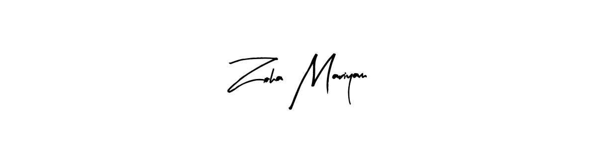 Also we have Zoha Mariyam name is the best signature style. Create professional handwritten signature collection using Arty Signature autograph style. Zoha Mariyam signature style 8 images and pictures png