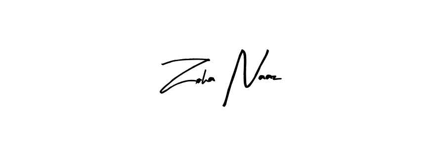 Use a signature maker to create a handwritten signature online. With this signature software, you can design (Arty Signature) your own signature for name Zoha Naaz. Zoha Naaz signature style 8 images and pictures png