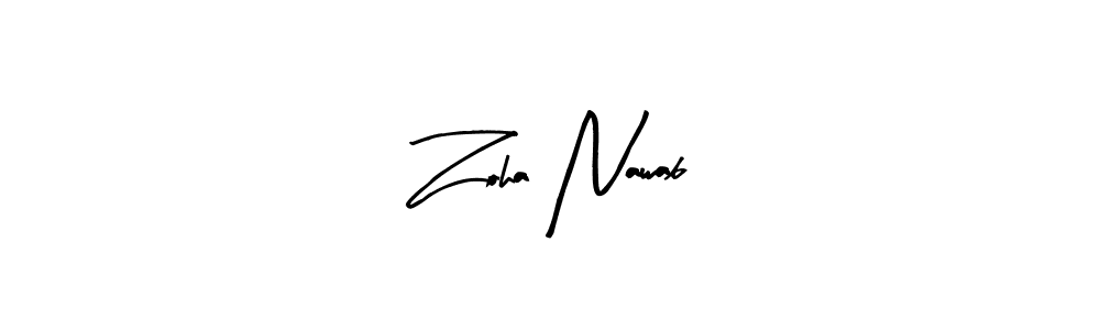 Use a signature maker to create a handwritten signature online. With this signature software, you can design (Arty Signature) your own signature for name Zoha Nawab. Zoha Nawab signature style 8 images and pictures png