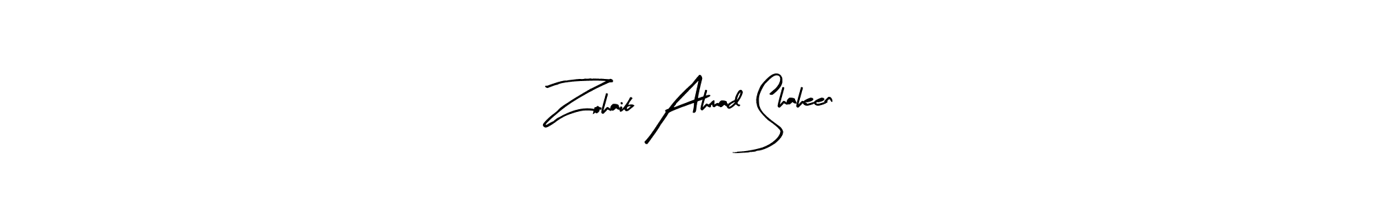 Create a beautiful signature design for name Zohaib Ahmad Shaheen. With this signature (Arty Signature) fonts, you can make a handwritten signature for free. Zohaib Ahmad Shaheen signature style 8 images and pictures png