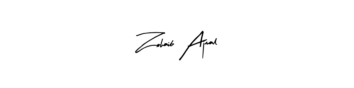 You can use this online signature creator to create a handwritten signature for the name Zohaib Ajmal. This is the best online autograph maker. Zohaib Ajmal signature style 8 images and pictures png