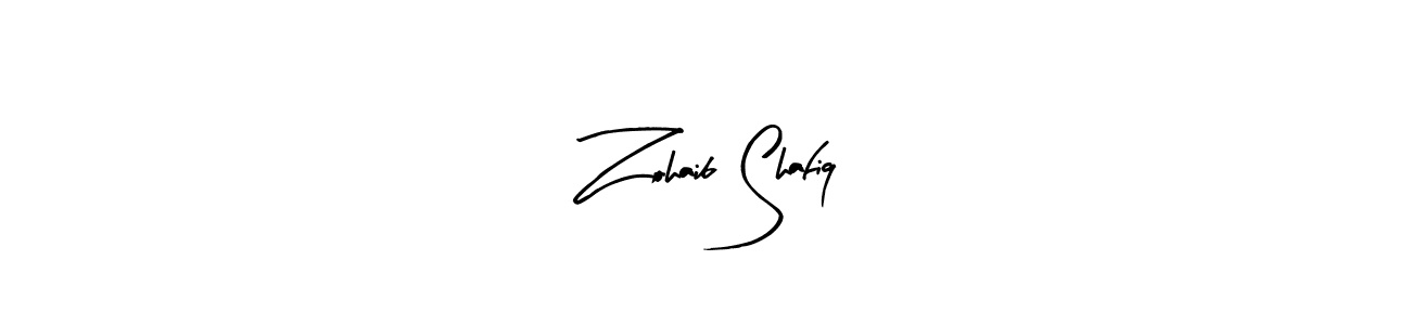 Use a signature maker to create a handwritten signature online. With this signature software, you can design (Arty Signature) your own signature for name Zohaib Shafiq. Zohaib Shafiq signature style 8 images and pictures png