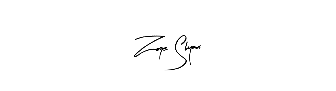 Design your own signature with our free online signature maker. With this signature software, you can create a handwritten (Arty Signature) signature for name Zoqe Shyari. Zoqe Shyari signature style 8 images and pictures png