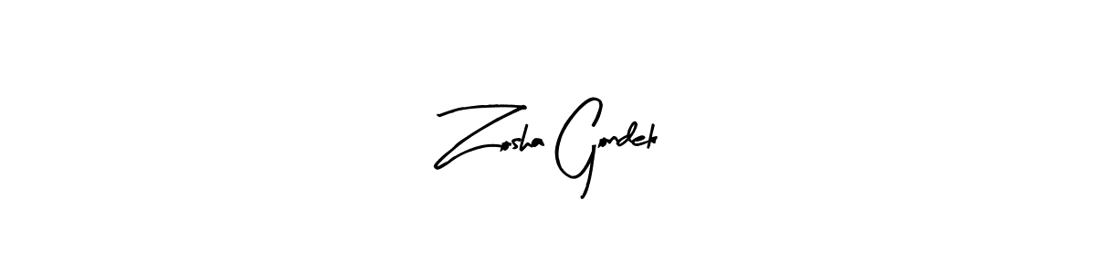 Similarly Arty Signature is the best handwritten signature design. Signature creator online .You can use it as an online autograph creator for name Zosha Gondek. Zosha Gondek signature style 8 images and pictures png