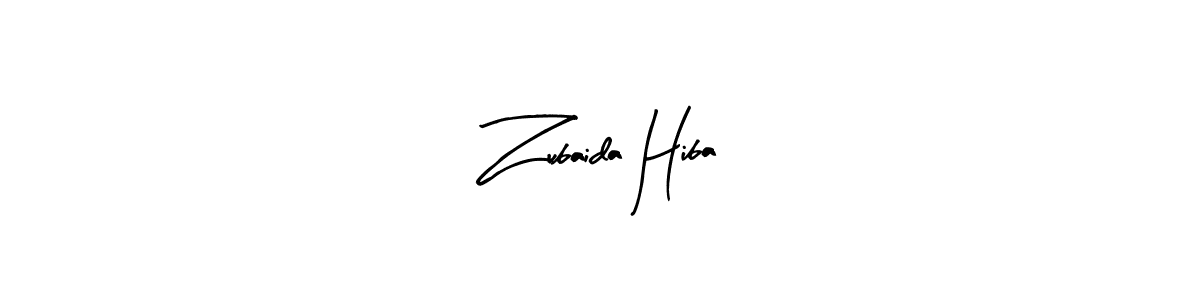 Arty Signature is a professional signature style that is perfect for those who want to add a touch of class to their signature. It is also a great choice for those who want to make their signature more unique. Get Zubaida Hiba name to fancy signature for free. Zubaida Hiba signature style 8 images and pictures png