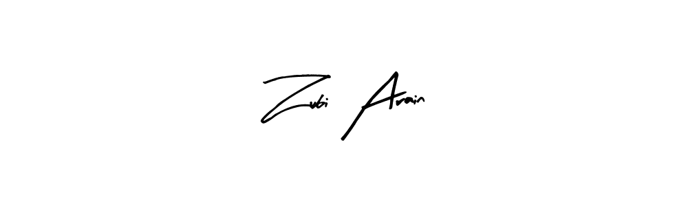 Arty Signature is a professional signature style that is perfect for those who want to add a touch of class to their signature. It is also a great choice for those who want to make their signature more unique. Get Zubi Arain name to fancy signature for free. Zubi Arain signature style 8 images and pictures png