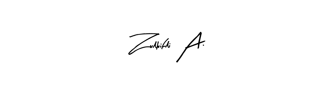 You should practise on your own different ways (Arty Signature) to write your name (Zulkifli A.) in signature. don't let someone else do it for you. Zulkifli A. signature style 8 images and pictures png