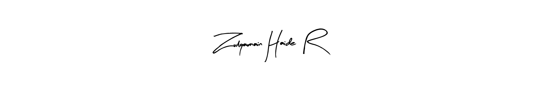 Design your own signature with our free online signature maker. With this signature software, you can create a handwritten (Arty Signature) signature for name Zulqarnain Haide R. Zulqarnain Haide R signature style 8 images and pictures png
