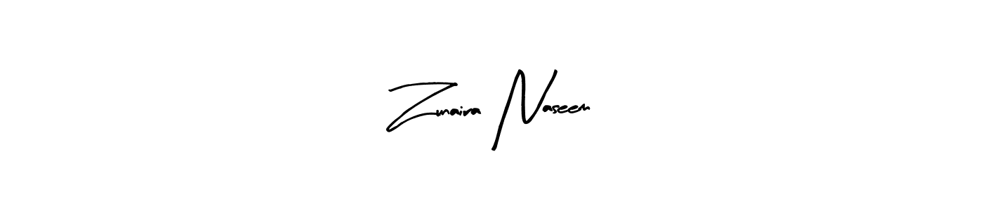 Make a beautiful signature design for name Zunaira Naseem. With this signature (Arty Signature) style, you can create a handwritten signature for free. Zunaira Naseem signature style 8 images and pictures png