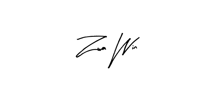 How to make Zwa Win name signature. Use Arty Signature style for creating short signs online. This is the latest handwritten sign. Zwa Win signature style 8 images and pictures png