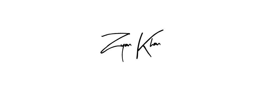 Use a signature maker to create a handwritten signature online. With this signature software, you can design (Arty Signature) your own signature for name Zyan Khan. Zyan Khan signature style 8 images and pictures png