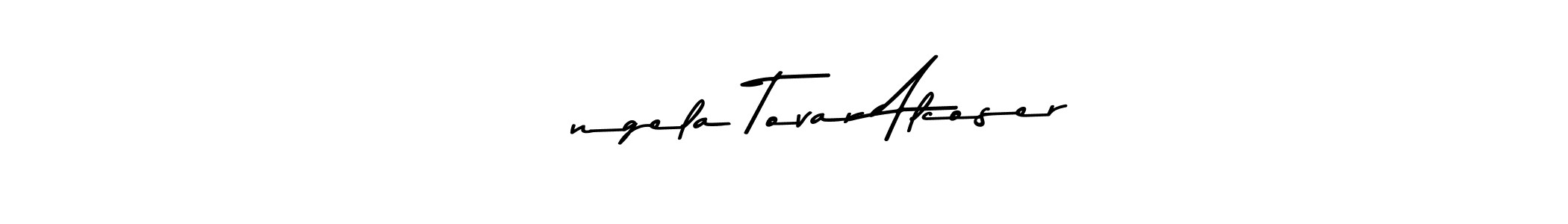 This is the best signature style for the Ángela Tovar Alcoser name. Also you like these signature font (Asem Kandis PERSONAL USE). Mix name signature. Ángela Tovar Alcoser signature style 9 images and pictures png