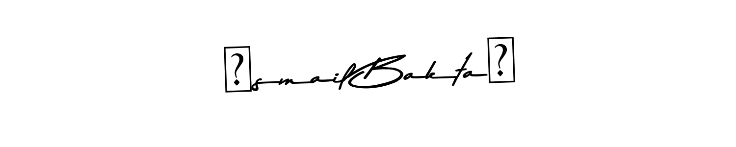 This is the best signature style for the İsmail Baktaş name. Also you like these signature font (Asem Kandis PERSONAL USE). Mix name signature. İsmail Baktaş signature style 9 images and pictures png