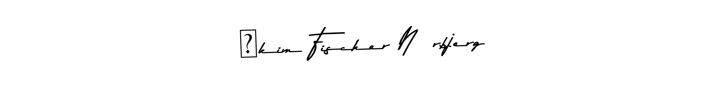 The best way (Asem Kandis PERSONAL USE) to make a short signature is to pick only two or three words in your name. The name ​kim Fischer Nørbjerg include a total of six letters. For converting this name. ​kim Fischer Nørbjerg signature style 9 images and pictures png