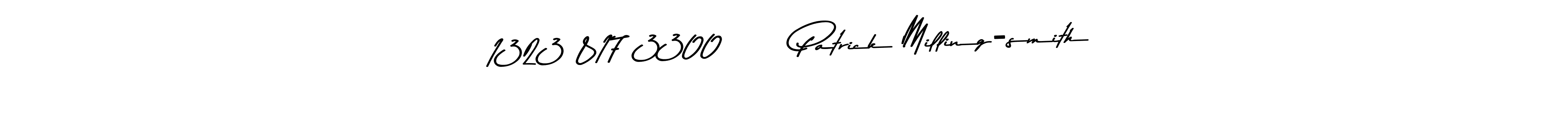 See photos of  1323 817 3300      Patrick Milling-smith official signature by Spectra . Check more albums & portfolios. Read reviews & check more about Asem Kandis PERSONAL USE font.  1323 817 3300      Patrick Milling-smith signature style 9 images and pictures png