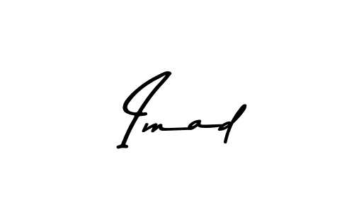 How to make  Imad name signature. Use Asem Kandis PERSONAL USE style for creating short signs online. This is the latest handwritten sign.  Imad signature style 9 images and pictures png