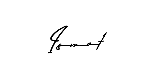 How to make  Ismat name signature. Use Asem Kandis PERSONAL USE style for creating short signs online. This is the latest handwritten sign.  Ismat signature style 9 images and pictures png