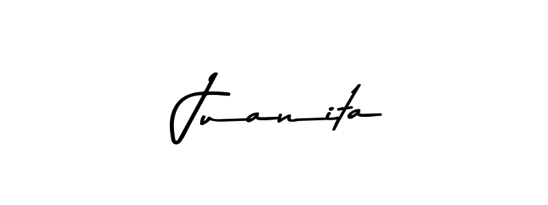 Design your own signature with our free online signature maker. With this signature software, you can create a handwritten (Asem Kandis PERSONAL USE) signature for name  Juanita.  Juanita signature style 9 images and pictures png