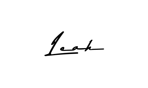 How to make  Leah name signature. Use Asem Kandis PERSONAL USE style for creating short signs online. This is the latest handwritten sign.  Leah signature style 9 images and pictures png