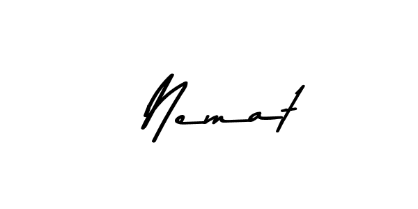 How to make  Nemat name signature. Use Asem Kandis PERSONAL USE style for creating short signs online. This is the latest handwritten sign.  Nemat signature style 9 images and pictures png