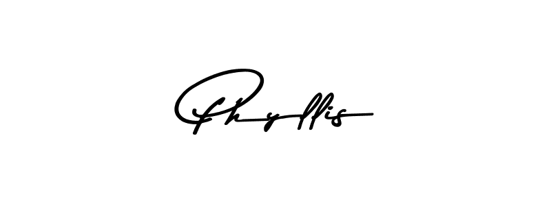 How to make  Phyllis name signature. Use Asem Kandis PERSONAL USE style for creating short signs online. This is the latest handwritten sign.  Phyllis signature style 9 images and pictures png